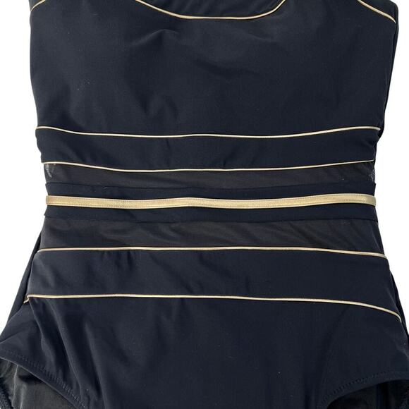 New Women’s Gottex Onyx Bandeau One-Piece Swimsuit Size 8 - Picture 6 of 8